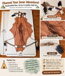 Native American Style Bow, Arrow, and Hide Set