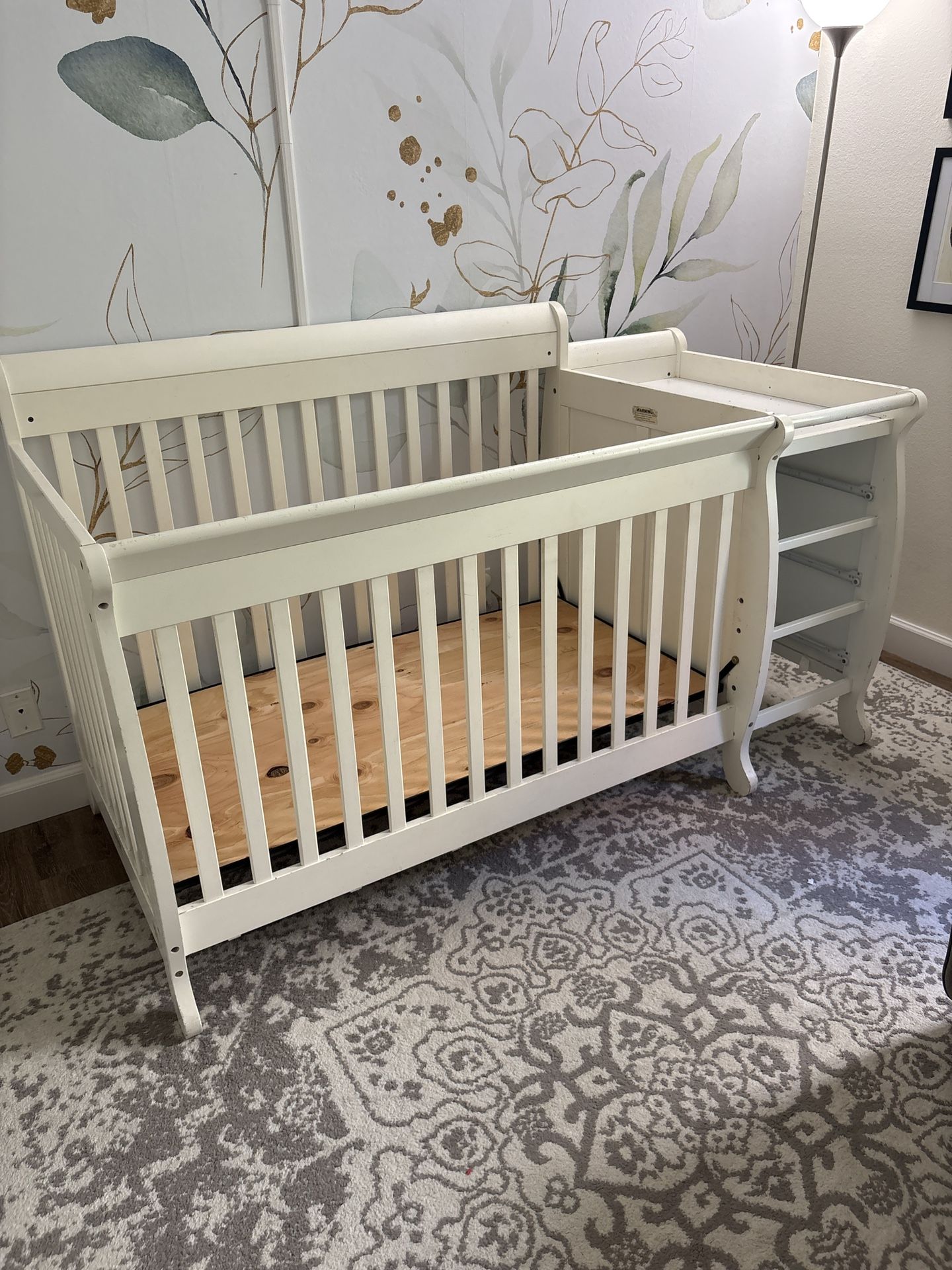 Crib With Attached Changing Table