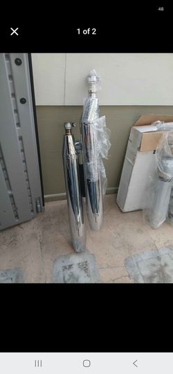 Chrome Motorcycle Exhaust Mufflers Pair