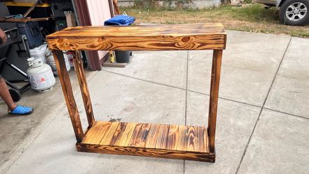 Handcrafted Rustic Torched Wood Console Table – $100 OBO