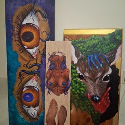Acrylic On Wood Paintings 