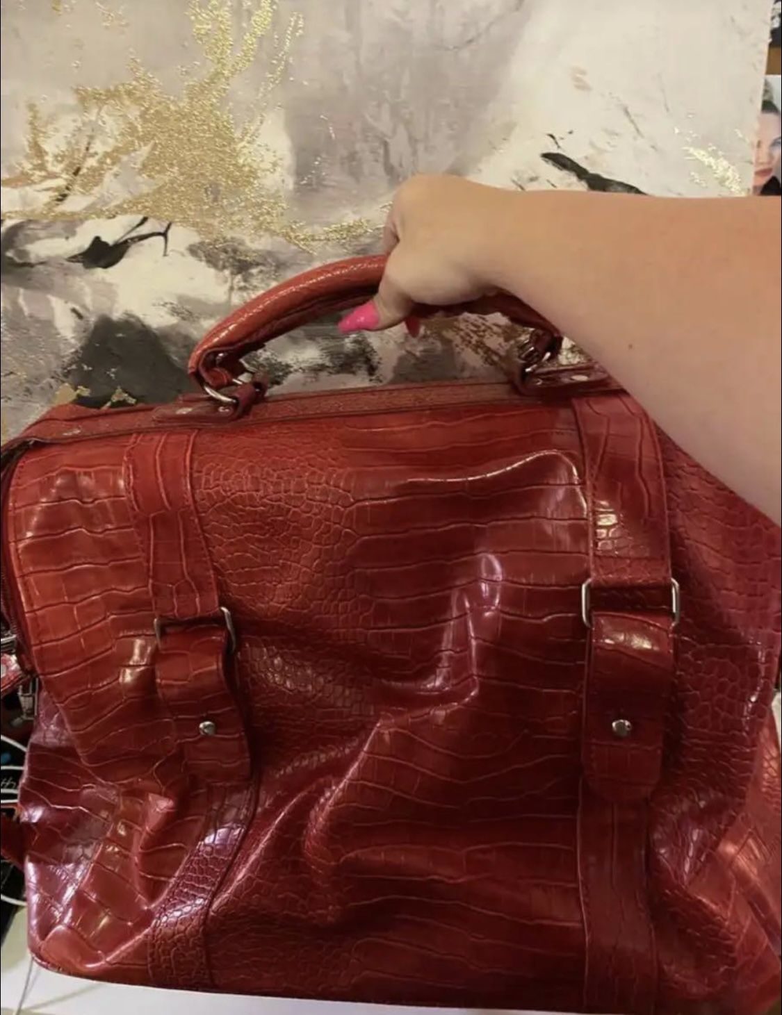 Red Weekender Bag 