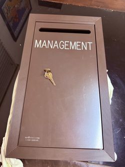 Salsbury Industries Recessed Letter Box Drop Box Bronze - Engraved "MANAGEMENT" w/ Keys