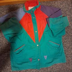 Vintage Espirit Windbreaker Jacket Women's Large Full Zip