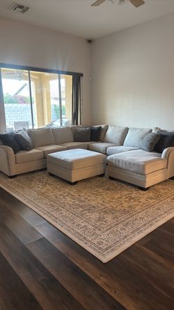 Large Sectional Sofa with Ottoman