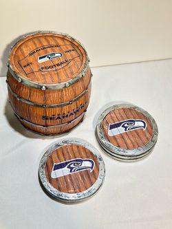 NFL Seattle Seahawks 5-Pack Barrel Coaster Set by FOCO - Like New