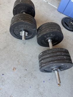 Adjustable dumbbells. Titan fitness.