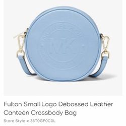 Michael Kors Fulton Small Logo Debossed Leather Canteen Crossbody Bag
