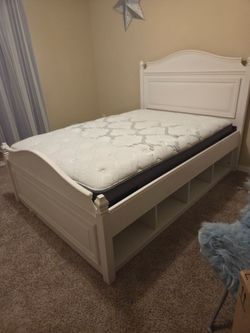 Bedroom Furniture (Bed frame, nightstand, dresser, book shelf, behind toilet cabinet)