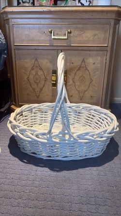 White wicker basket