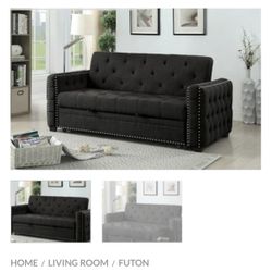 Dark Gray Futon Sofa With Pullout 