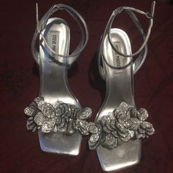 Steve Madden Silver Heels 