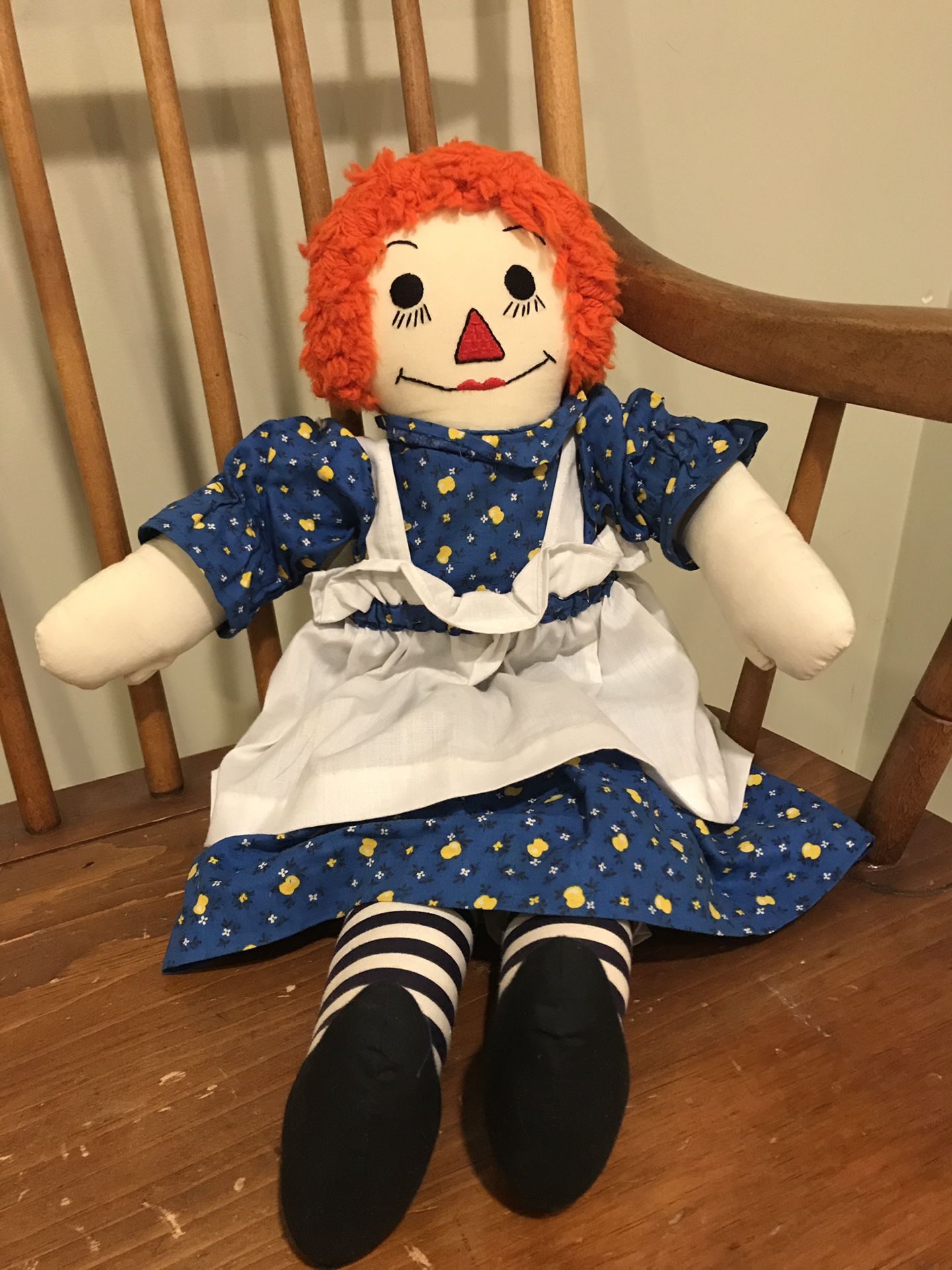Vintage Raggedy Ann and Andy 20” tall homemade dolls $40 for both