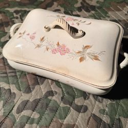 Vintage Parisian Granite Cover Dish