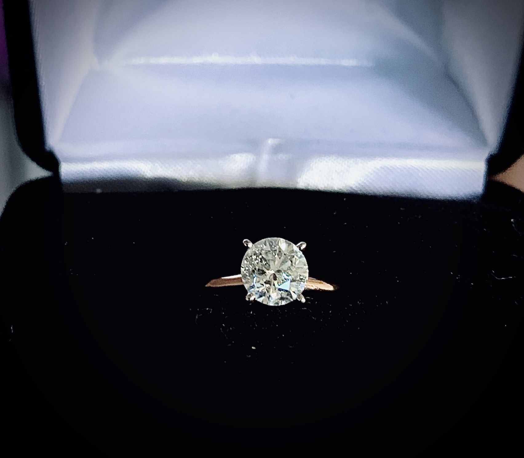 1 Carat Solitaire Diamond Engagement Ring With 14K Rose Gold Band - Today 20% Off Through The Weekend