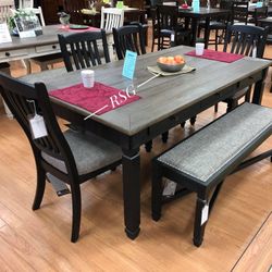 Bolanburg, Tyler Creek Dining Room Furniture Set 🌟 Table With Storage Drawers And Chairs And Bench Extra Discount Code RSG 
🔥🔥 Mention OfferUp for 