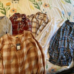Lot of Women’s Flannels/Button Downs, Size L