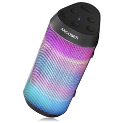 Brandnew Portable Bluetooth Speaker with Lights, Stocking Stuffers, Powerful HD Sound, IPX4 Waterproof, TWS Pair, Up to 24H Playtime, Small Wireless S