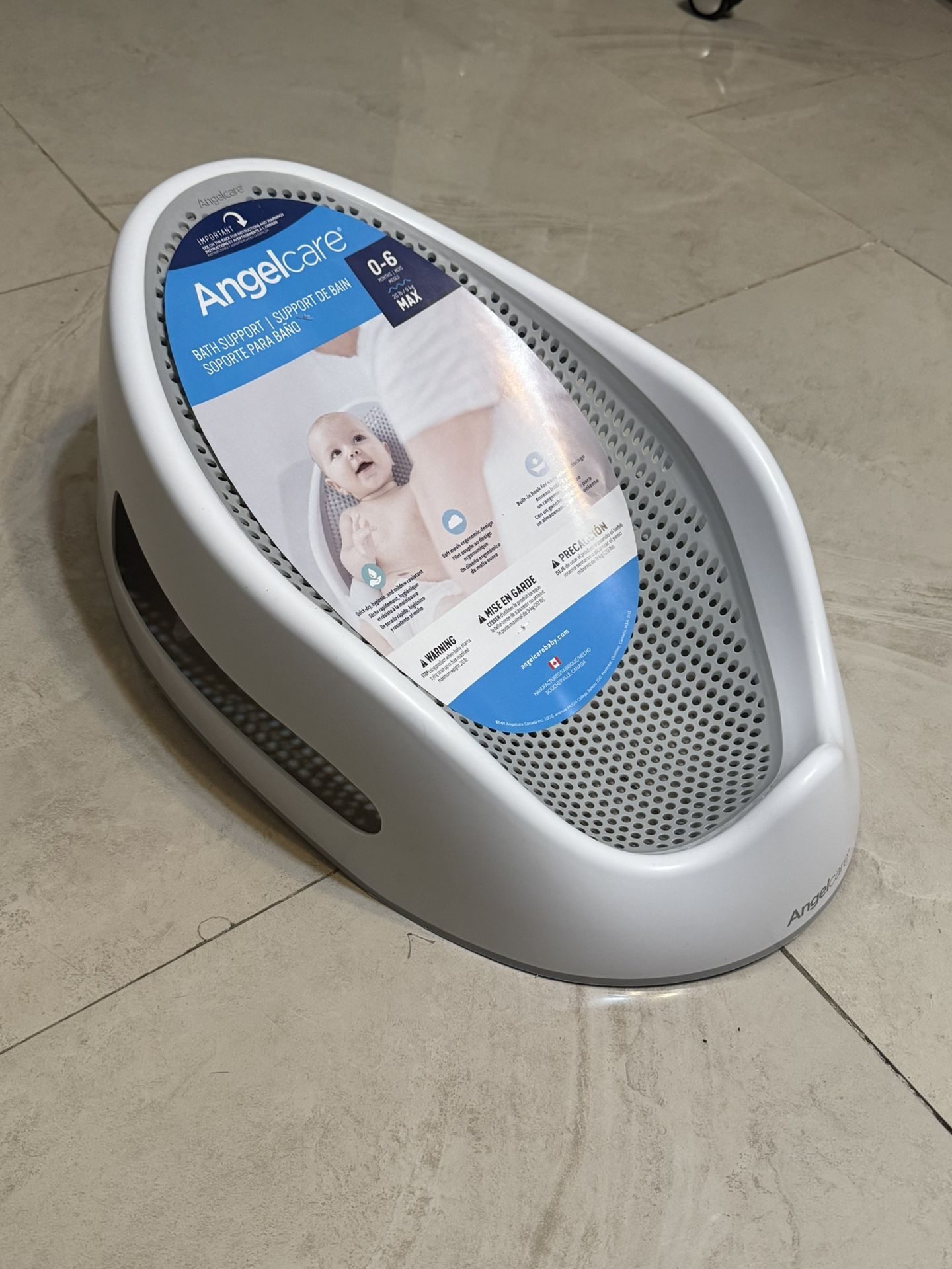 Angelcare Baby Bath Support (Gray) | Ideal for Babies Less Than 6 Months Old