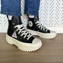⭐Converse 7 Women's Shoes Run Star Hike Platform Glitter Sneakers Black A07947C