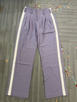 Urban Revivo women’s purple straight leg pants with side stripes