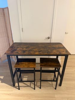 Industrial Bar Table with 2 Stools