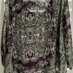 Style & Co Woman’s XL Purple Tunic With Crystals Accents 