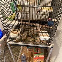 Large Birds Cage With Stand &lower Shelve