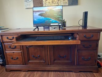 Executive desk matching credenza