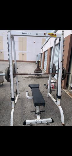 Design Squat Rack Including Weight Plates/Barbell