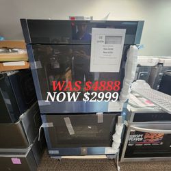 GE profile 30" Smart Built In Convection Double Wall Oven With Left Hand Side Swing Doors