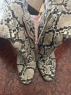 snake skin boots knee high