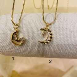 Crescent Moon And Stars Necklace! 🌙✨
