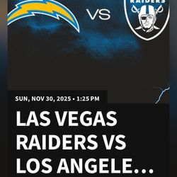 Selling 2X Tickets to The Los Angeles Chargers vs. Las Vegas Raiders $350 Each
