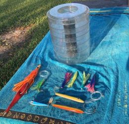 LureBox Clear Tackle Box with Saltwater Fishing Lures- 5 Sections