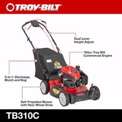 Brand new Troy built self propelled gas lawnmower