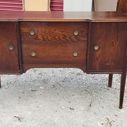 Antique Tiger Oak Buffet Server / Sideboard