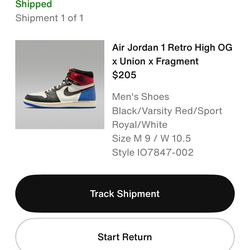 Air Jordan 1 Retro High- OG x Union x Fragment