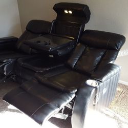 Black Reclining Sofa