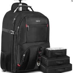 Rolling Convertible Travel Backpack E/ Packing Cubes 17.3”