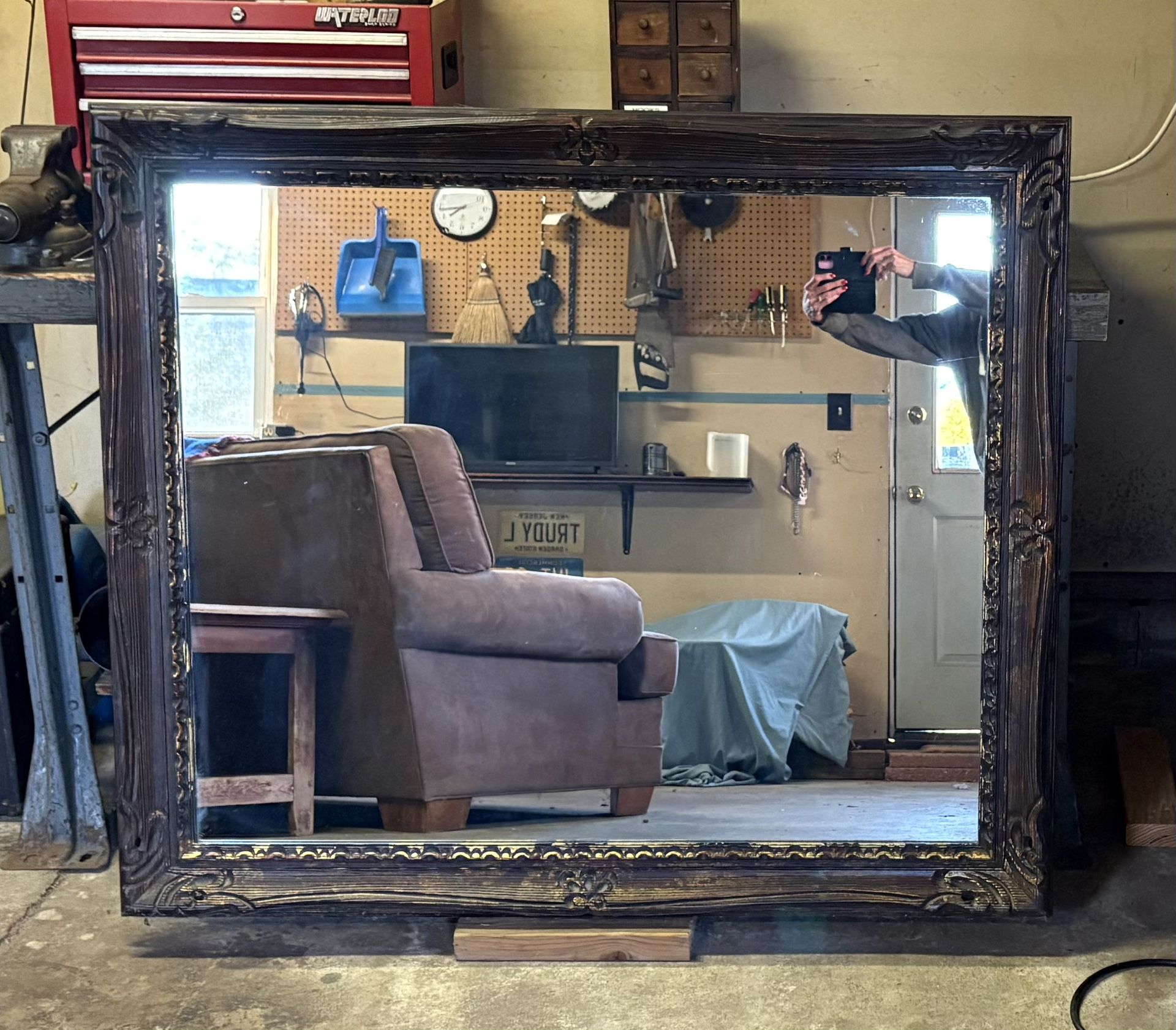 Large Ornate Gold Vintage Wall Mirror 