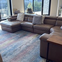 Large Contemporary Italian Leather Sectional