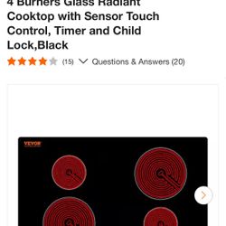 4 Burner Stove 24” Top