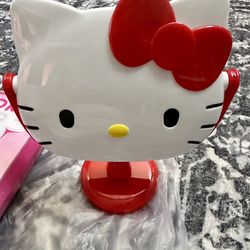 New In Box/ RED♥️HELLO- KITTY MIRROR/ Can Use On Vanity For Make -up/Desktop/ Is Able To Move Around! 