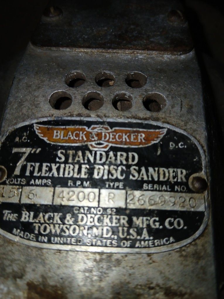 Vintage B&D 7" Disc Sander