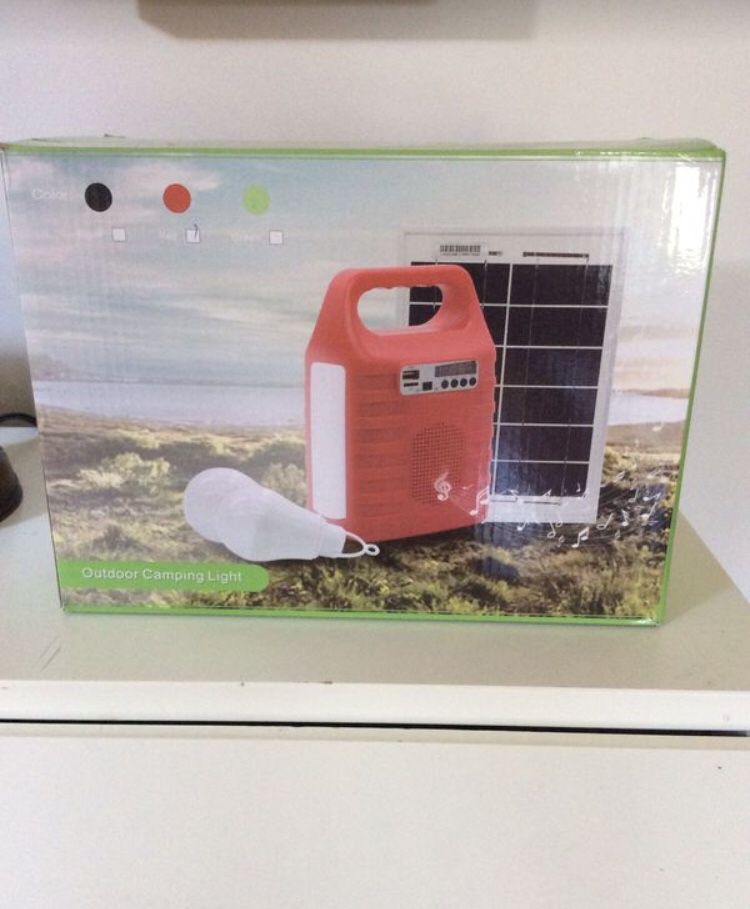 Emergency portable solar powered fm generator