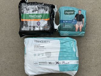 NEW - Lot of 45 Disposable Adult Underwear - Size XL (diapers, pants)