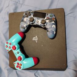PS4 Slim With 2 Controllers