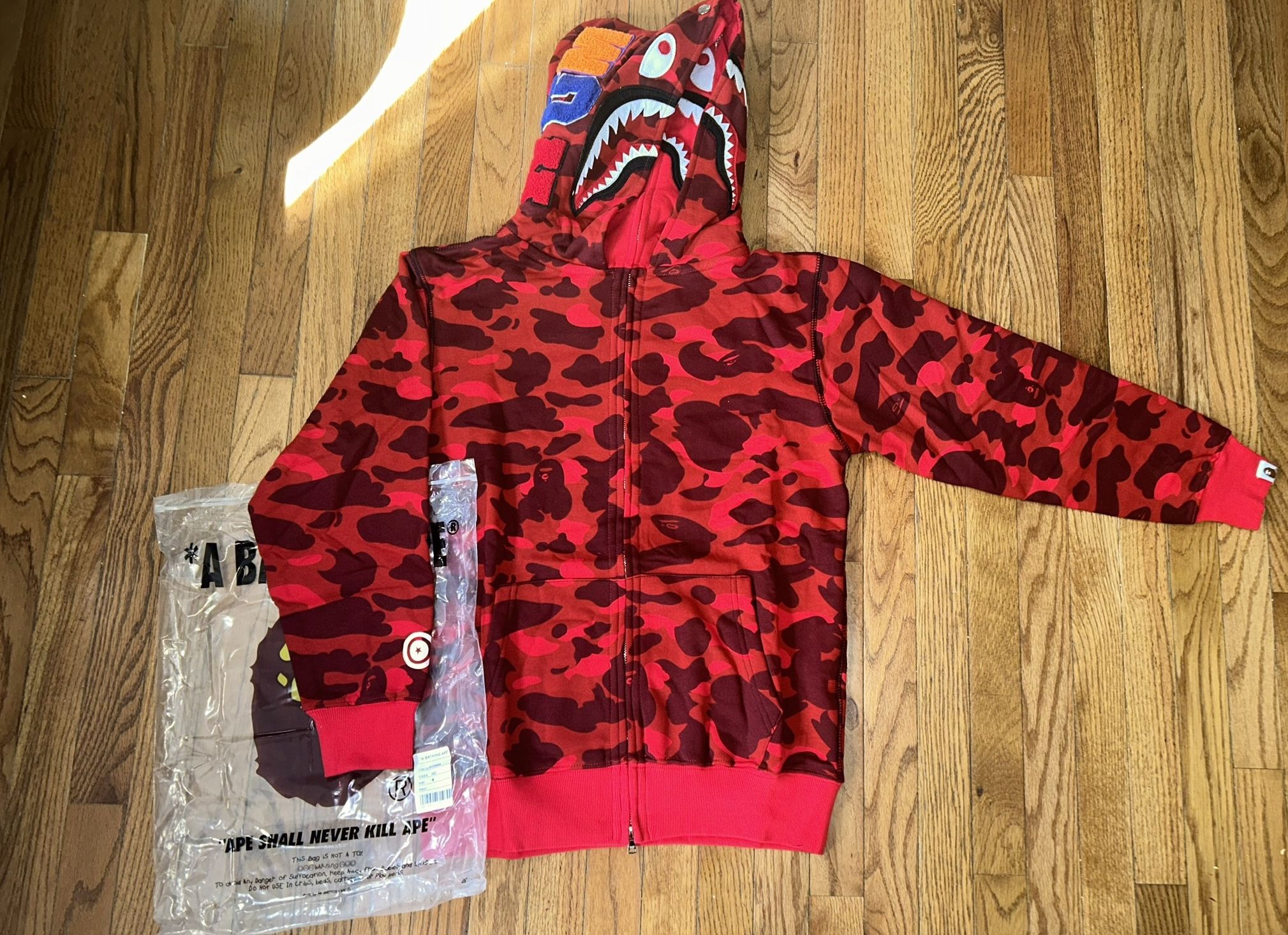 Red Bape Hoodie Brand New Size Medium