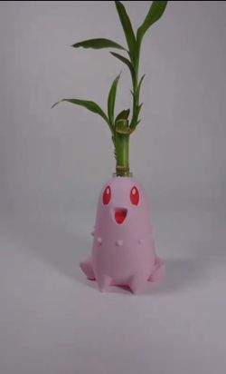 Chikorita Pokemon Kawaii Planter Vase Garden Decor Gift  (Plant Not Included)